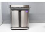 Simplehuman Rectangular - Prullenbak - 58 Liter Inhoud - Met, Verzenden, Zo goed als nieuw