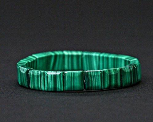 Zeldzaam Malachiet. Onbehandelde natuursteen Armband van, Verzamelen, Mineralen en Fossielen