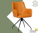 Leren eetkamerstoel Wave - Toledo Mandarin (oranje) -, Huis en Inrichting, Overige kleuren, Bohemian, Eigentijds, Industrieel, Modern, Scandinavisch