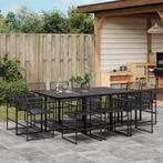 vidaXL 11-delige Tuinset poly rattan zwart, Tuin en Terras, Tuinsets en Loungesets, Meer dan 8 zitplaatsen, Nieuw, Tuinset, Verzenden