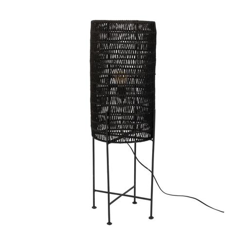 *WOONWINKEL* Dutchbone Kari Vloerlamp Van Jute Touw Zwart, Huis en Inrichting, Lampen | Vloerlampen, Nieuw, Verzenden