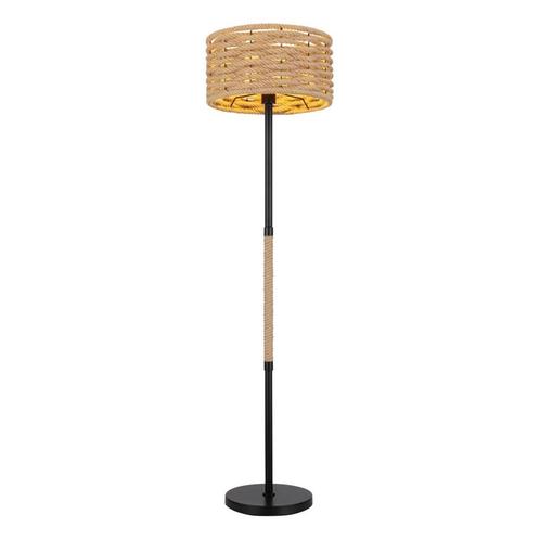 Vloerlamp HALIA Metaal 147cm Matt zwart | Touw E27 1-Lichts, Huis en Inrichting, Lampen | Vloerlampen, Metaal, Ophalen of Verzenden