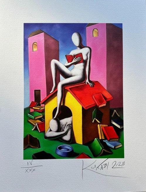 Mark Kostabi (1960) - Pink domination, Antiek en Kunst, Antiek | Overige Antiek