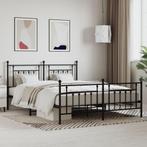 vidaXL Bedframe met voetbord zonder matras metaal zwart, Verzenden, Zwart, 200 cm, Metaal