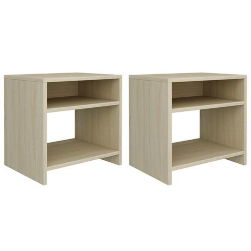 vidaXL Nachtkastjes 2 st 40x30x40 cm bewerkt hout sonoma, Huis en Inrichting, Slaapkamer | Nachtkastjes, Nieuw, Minder dan 45 cm