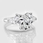Zonder Minimumprijs - Ring - 18 karaat Witgoud, IGI 5,01ct E, Nieuw