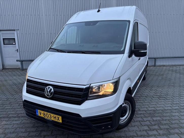 Volkswagen Crafter 35 2.0 TDI L3H3*AUTOM.*A/C*NAVI*HAAK*, Auto's, Bestelauto's, Lease, Zwart, Automaat, Wit, Financial lease, Stof