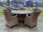 Riccione Darwin dining tuinset 150 cm rond 6-delig grijs, Tuin en Terras, Ophalen of Verzenden, Nieuw, Wicker