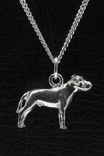 Zilveren Amerikaanse bulldog ongecoupeerd met staart kett..., Sieraden, Tassen en Uiterlijk, Kettinghangers, Verzenden