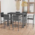 vidaXL 7-delige Tuinbarset met armleuningen poly rattan, Verzenden, Nieuw, Rotan, 7 zitplaatsen