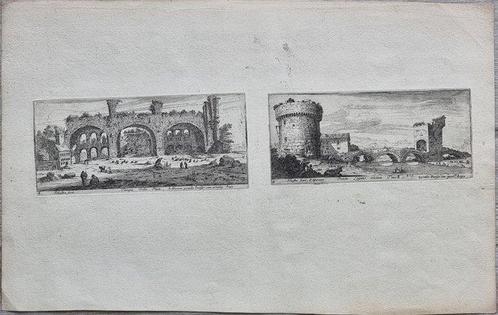 Israel Silvestre (1621-1691) - Tempio della Pace & Ponte, Antiek en Kunst, Antiek | Overige Antiek