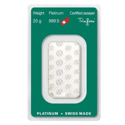 20 gram - Platina - .9995 - Argor-Heraeus - Verzegeld, Postzegels en Munten, Edelmetalen en Baren
