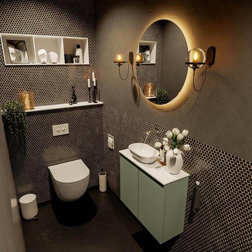 MONDIAZ FOWY toiletmeubel 60cm kleur army. Waskom positie, Doe-het-zelf en Verbouw, Sanitair, Bad, Nieuw, Ophalen of Verzenden