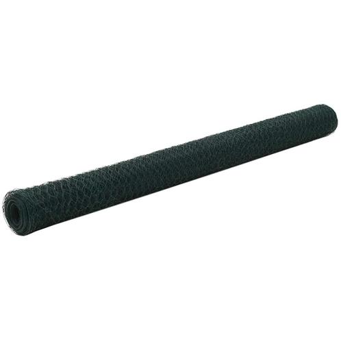 vidaXL Kippengaas 25x1,5 m staal met PVC coating groen, Tuin en Terras, Schuttingen, Nieuw, IJzer, 1 tot 2 meter, Verzenden