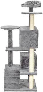Krabpaal & speelhuis - katten - grijs - 131 cm hoog, Dieren en Toebehoren, Krabmeubelen, Ophalen of Verzenden, Nieuw