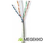 Nedis CCBG8535GY100S netwerkkabel Grijs 100 m Cat6a U/UTP, Verzenden, Nieuw