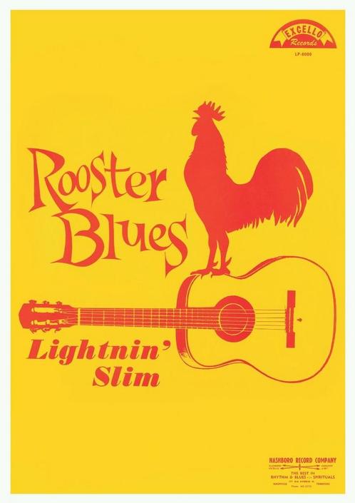 Posters - Poster Lightnin Slim - Rooster Blues, Verzamelen, Muziek, Artiesten en Beroemdheden, Zo goed als nieuw, Verzenden