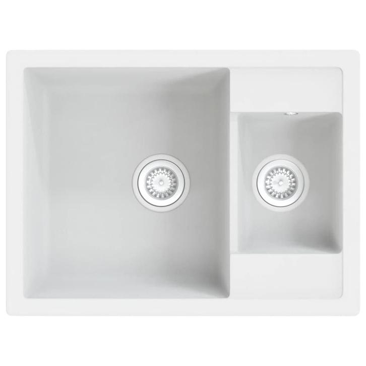 Dubbele Spoelbak Graniet | Tweedekansje, Doe-het-zelf en Verbouw, Sanitair, Nieuw, Steen, Wastafel, Ophalen of Verzenden