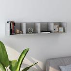 vidaXL Cd-wandschap 100x18x18 cm bewerkt hout betongrijs, Verzenden, Nieuw
