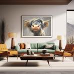 John Joseb schilderij grappige koe,stier, Schotse Hooglander, Huis en Inrichting, Oorspronkelijke maker, Verzenden, Nieuw, Schilderij