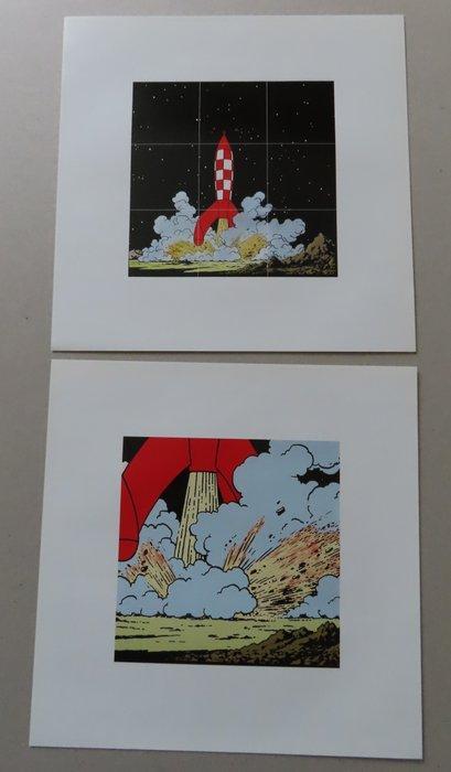 Tintin - 1 Port Folio-Lune - LEmailerie Belge - 1985, Boeken, Stripboeken