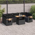 vidaXL 8-delige Loungeset met kussens poly rattan acacia, Verzenden, Nieuw, Rotan, Loungeset