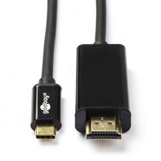 USB C naar HDMI kabel | Goobay | 1.8 meter (4K@60Hz), Computers en Software, Pc- en Netwerkkabels, Nieuw, Verzenden
