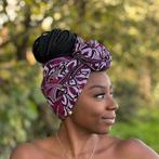 Afrikaanse Paars / zwart hoofddoek - headwrap, Nieuw, Ophalen of Verzenden