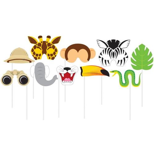 Jungle Photobooth Props 10st, Hobby en Vrije tijd, Feestartikelen, Nieuw, Verzenden