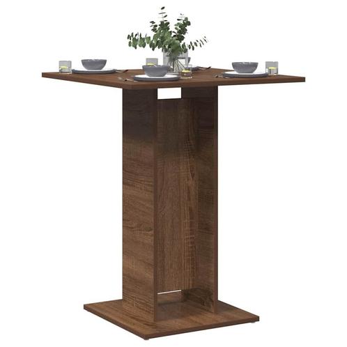 vidaXL Bistrotafel 60x60x75 cm bewerkt hout bruin eikenkleur, Huis en Inrichting, Tafels | Eettafels, Nieuw, Verzenden