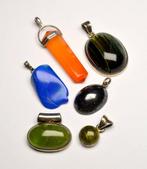 925 zilver - Set van 6 stuks - Labradoriet, Prehniet, lapis