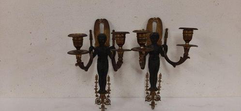 Wandkandelaar (2) - Engelen - Brons, Antiek en Kunst, Kunst | Niet-Westerse kunst