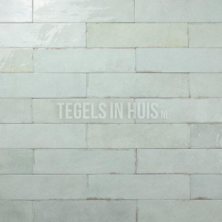 Wandtegel tribe 6x24,6 cm handvorm glans mint verouderd, Doe-het-zelf en Verbouw, Tegels, Wandtegels, Nieuw, 10 m² of meer, Keramiek