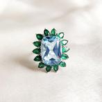 Cocktailring - 14 karaat Witgoud - 10.09ct. tw. Topaas -, Sieraden, Tassen en Uiterlijk, Antieke sieraden