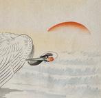 Two Japanese Cranes on Beach with Rising Sun - ca 1910s -