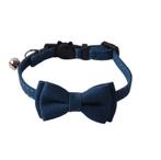 Kattenhalsband met strik Navy (Denim) (Halsband Set), Ophalen of Verzenden, Nieuw
