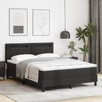 vidaXL Boxspringbed met Matras - Zwart, 140 x 200 cm,, Huis en Inrichting, Slaapkamer | Bedden, Verzenden, Nieuw, Zwart, Stof
