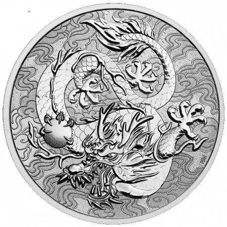 Chinese Myths & Legends - Single Dragon 1 oz 2021, Postzegels en Munten, Munten | Azië, Oost-Azië, Losse munt, Zilver, Verzenden