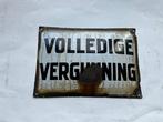 VOLLEDIGE VERGUNNING - Reclamebord - café horeca - Emaille