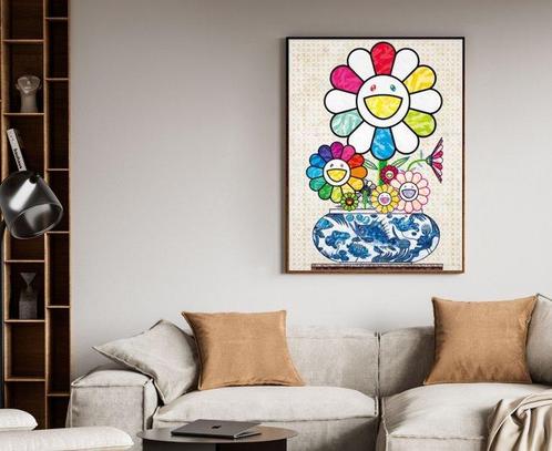 Takashi Murakami (1962) - Murakami Flowers in a Qinghua Vase, Antiek en Kunst, Kunst | Schilderijen | Modern
