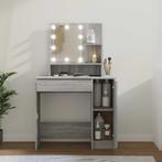 vidaXL Kaptafel met LED 86,5x35x136 cm grijs sonoma, 50 tot 100 cm, Verzenden, Nieuw, Minder dan 50 cm