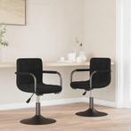 vidaXL Eetkamerstoelen draaibaar 2 st fluweel zwart, Huis en Inrichting, Stoelen, Verzenden, Nieuw, Zwart
