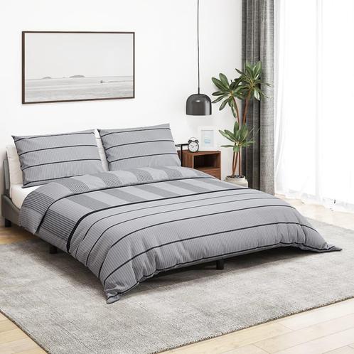 vidaXL Dekbedovertrekset 260x240 cm katoen grijs, Huis en Inrichting, Slaapkamer | Beddengoed, Grijs, Nieuw, Verzenden