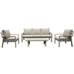 Lola stoel bank loungeset 4 delig latte zand aluminium teak, Tuin en Terras, Ophalen of Verzenden, Nieuw, Aluminium