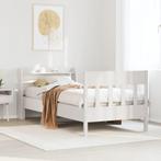 vidaXL Bedframe zonder matras massief grenenhout wit 75x190, Eenpersoons, Verzenden, Wit, Nieuw