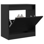 vidaXL Schoenenkast 60x34x63,5 cm bewerkt hout zwart, Huis en Inrichting, Verzenden, Nieuw