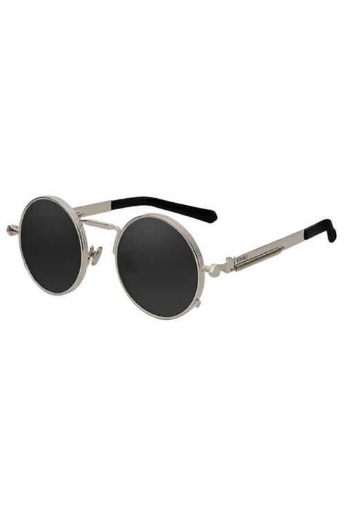 Ronde Zonnebril Hipster Zilver Montuur Rond Zwarte Glazen Vi, Sieraden, Tassen en Uiterlijk, Zonnebrillen en Brillen | Heren, Zwart