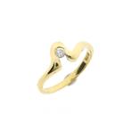 Gouden ring met zirconia (gouden sieraden, geelgoud), 18 tot 19, Gebruikt, Overige kleuren, Ophalen of Verzenden