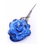 Blauwe bloem op speld met elastiek - Haarbloemen, Nieuw, Ophalen of Verzenden