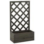 vidaXL Latwerkplantenbak 50x25x90 cm massief vurenhout grijs, Verzenden, Minder dan 60 cm, Nieuw, 60 cm of meer